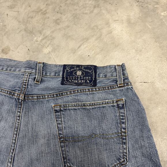 VINTAGE Lucky Brand Jeans Mens 38x30 Blue Straight Classic Baggy Y2K Blue Tag - Picture 7 of 8